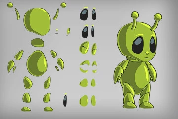 2D Game Alien Character Sprite