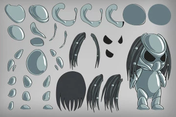 2D Game Alien Character Sprite