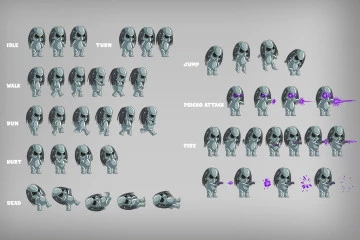 2D Game Alien Character Sprite