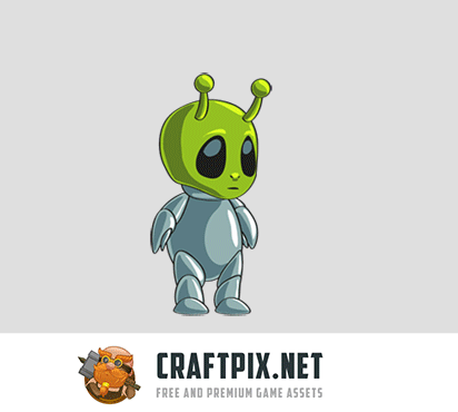 2D Game Alien Character Sprite