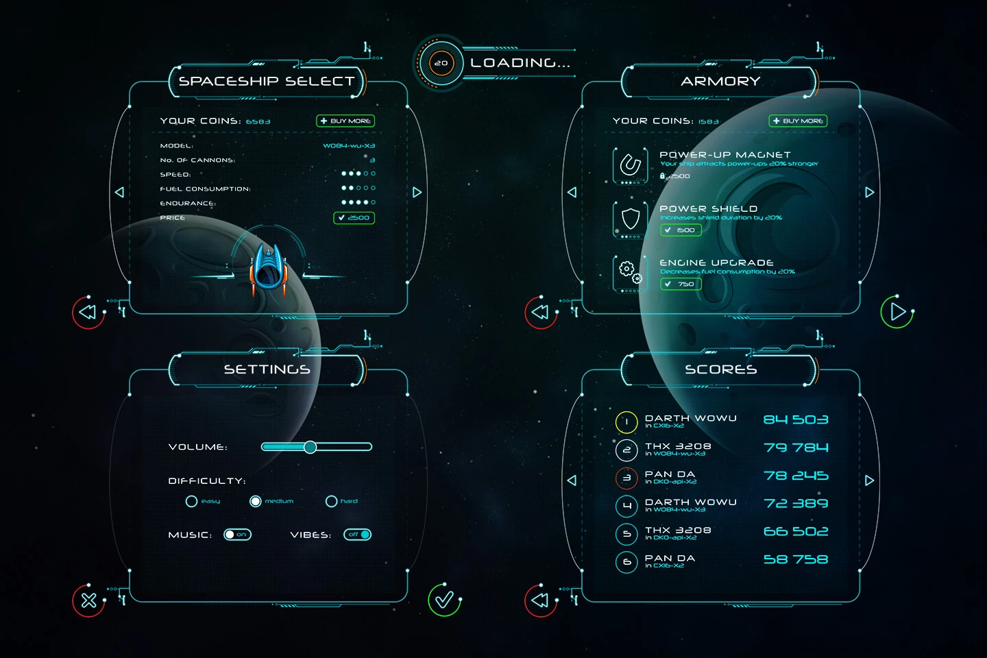 Asteroids Crusher 2D Game Kit