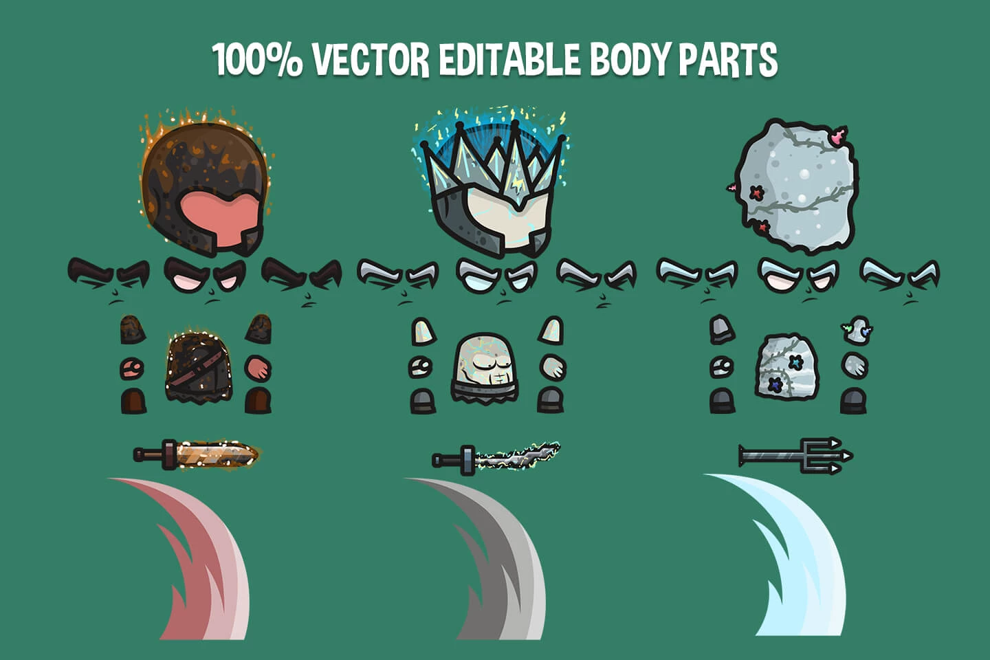 Elemental Chibi 2D Game Sprites