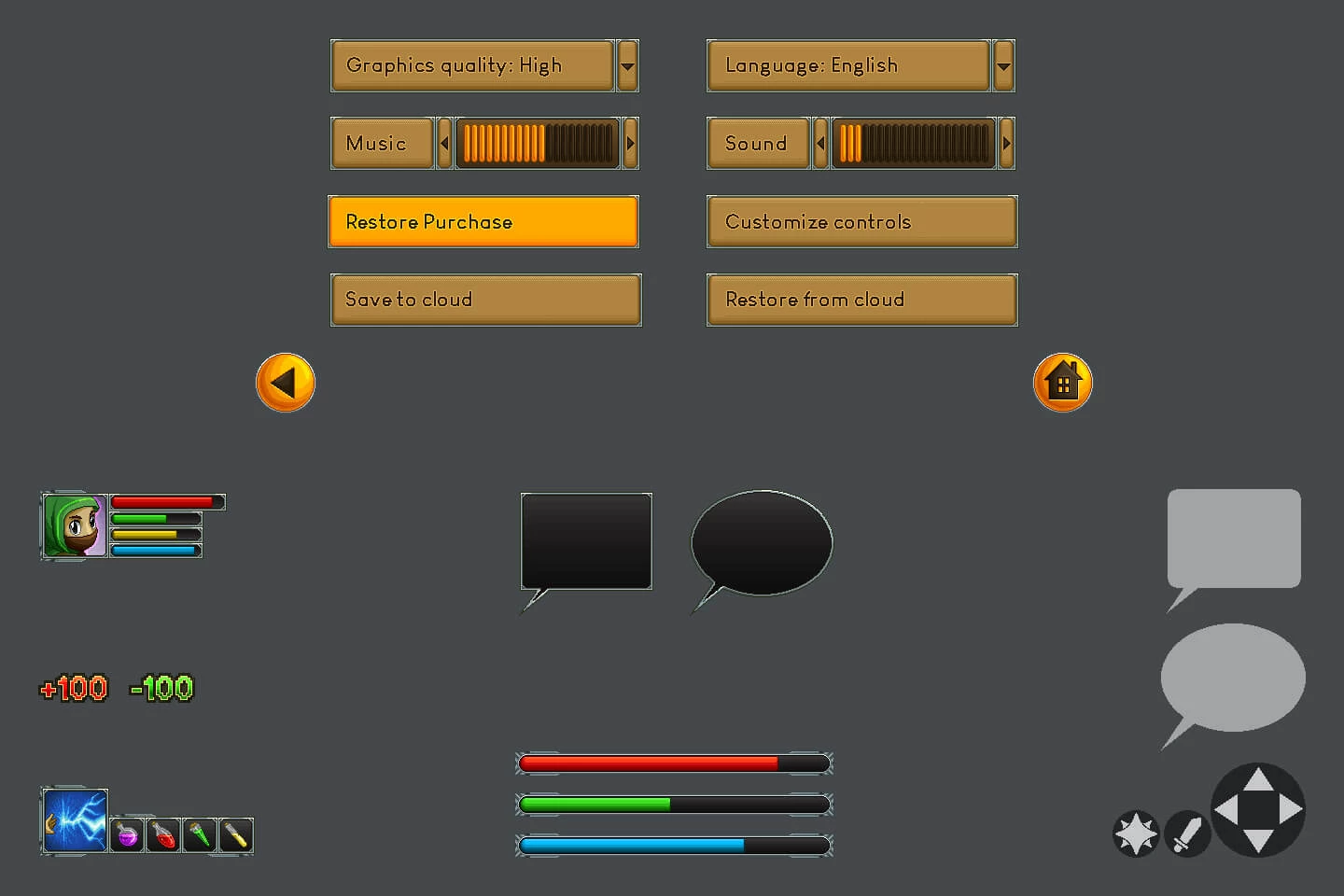 Fantasy Platformer Game UI