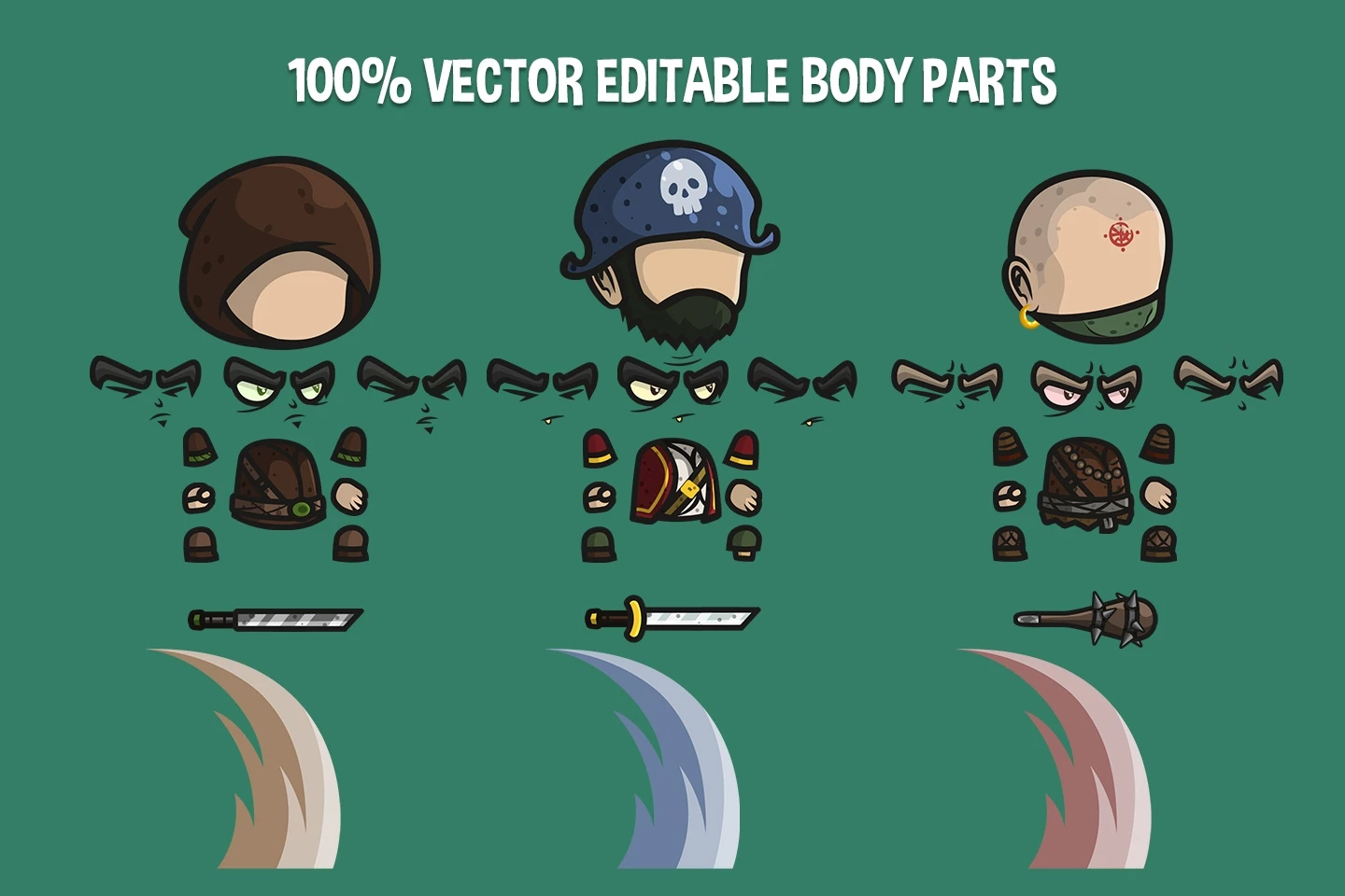 Thief, Pirate, Rogue Chibi 2D Game Sprites
