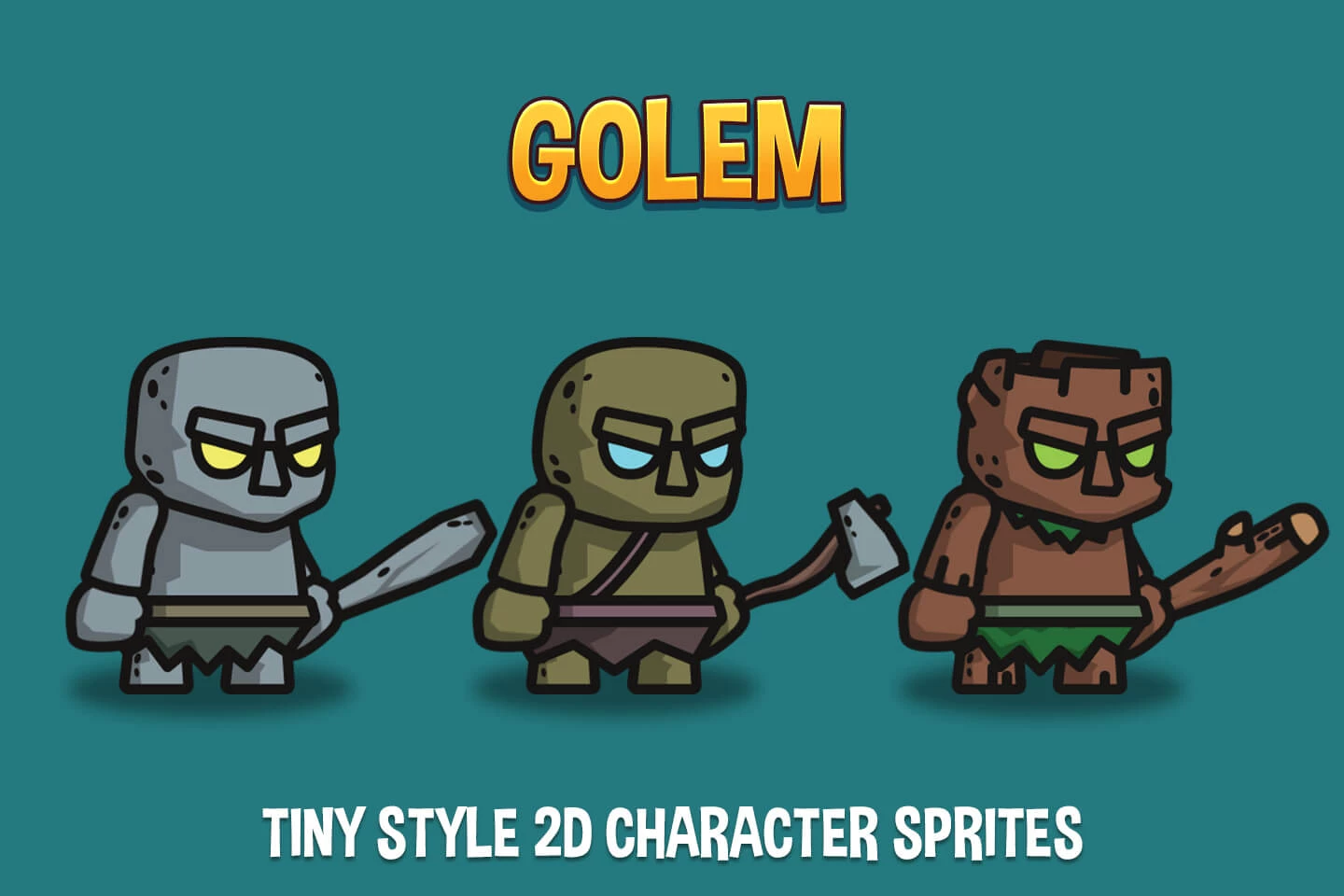 Golem Tiny Style 2D Character Sprites
