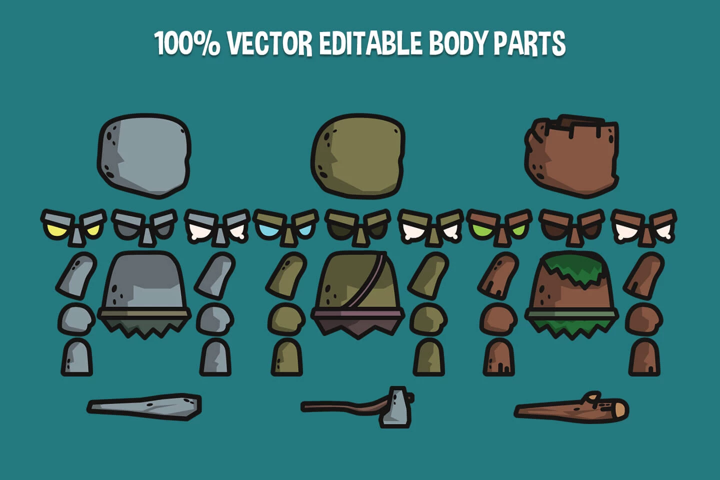 Golem Tiny Style 2D Character Sprites
