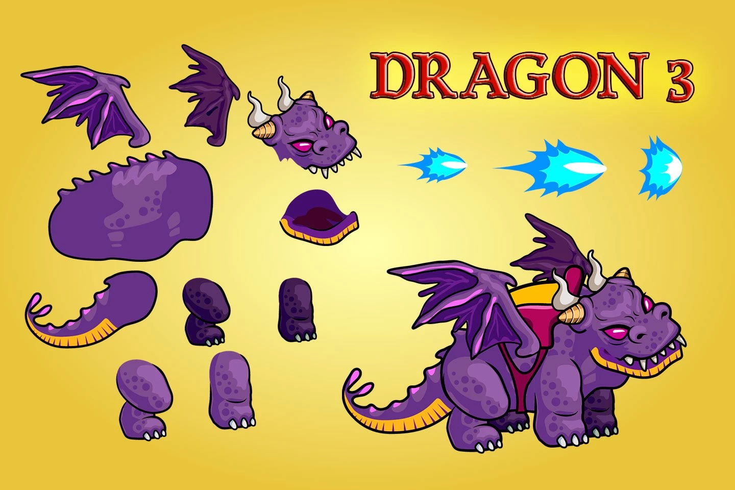 2D Fantasy Dragons Character Sprite
