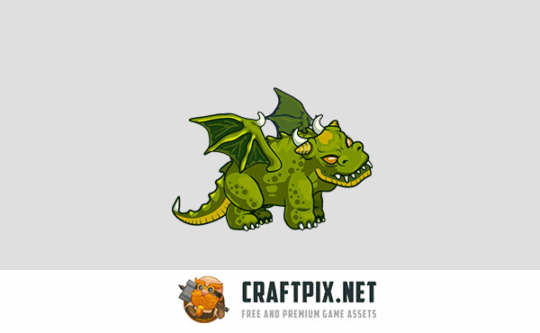 2D Fantasy Dragons Character Sprite
