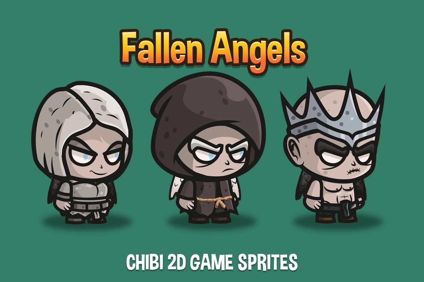 Fallen Angel Chibi 2D Game Sprites