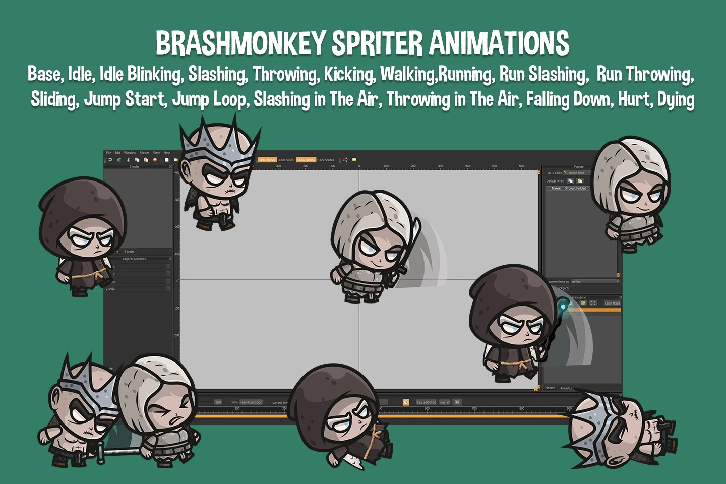 Fallen Angel Chibi 2D Game Sprites
