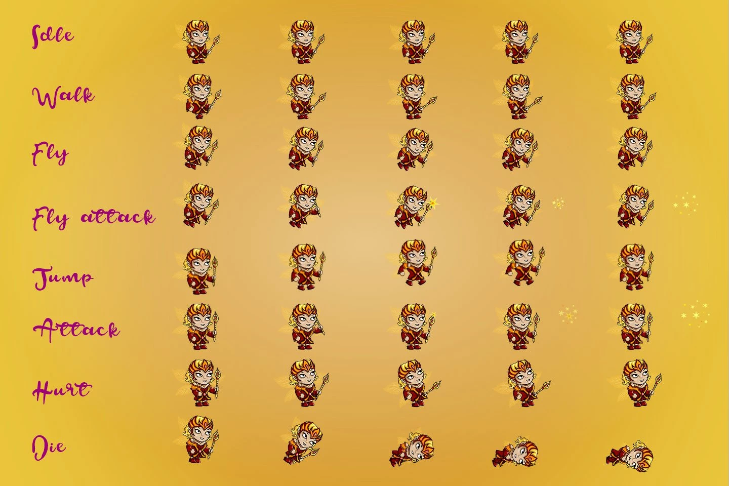 2D Fantasy Fairy Character Sprite
