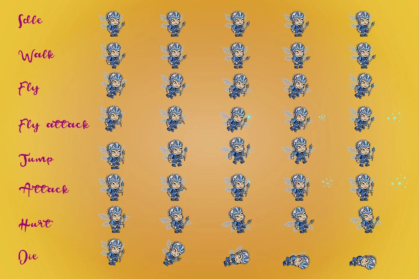 2D Fantasy Fairy Character Sprite