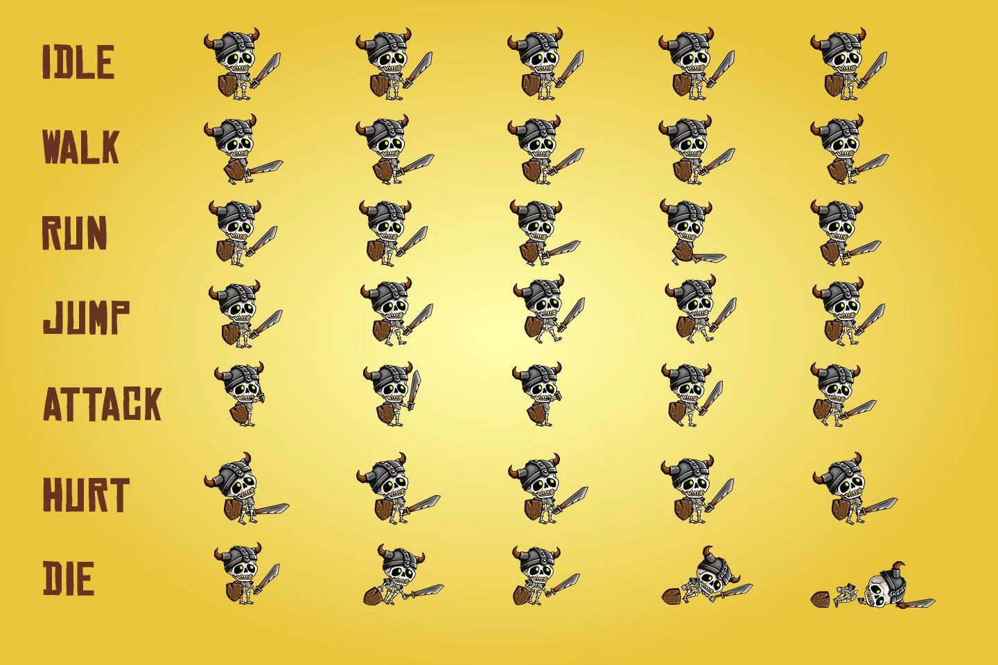 2D Fantasy Skeletons Character Sprite