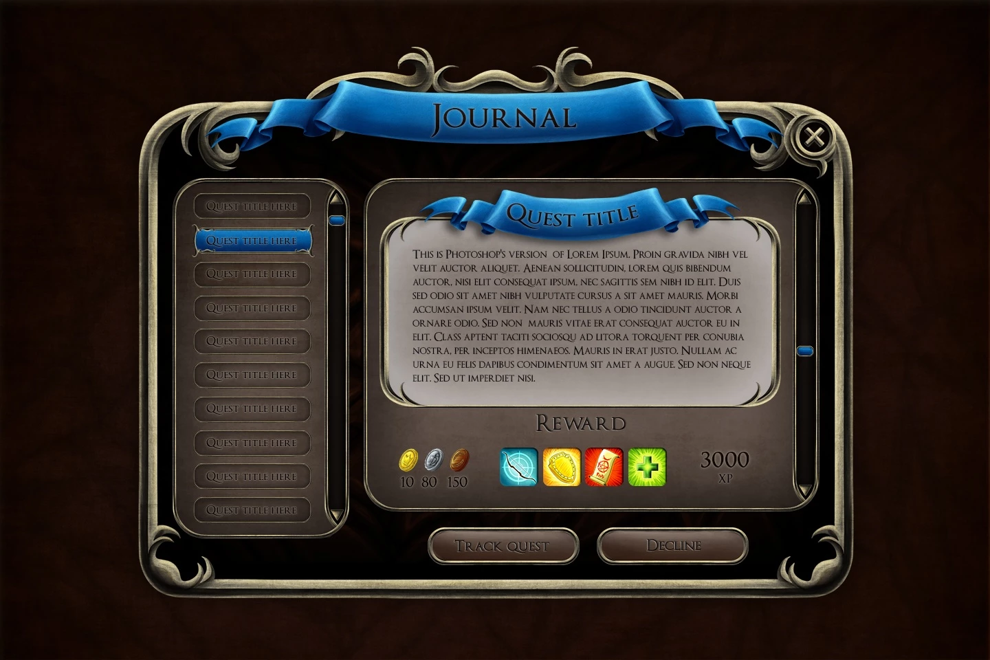Fantasy RPG GUI