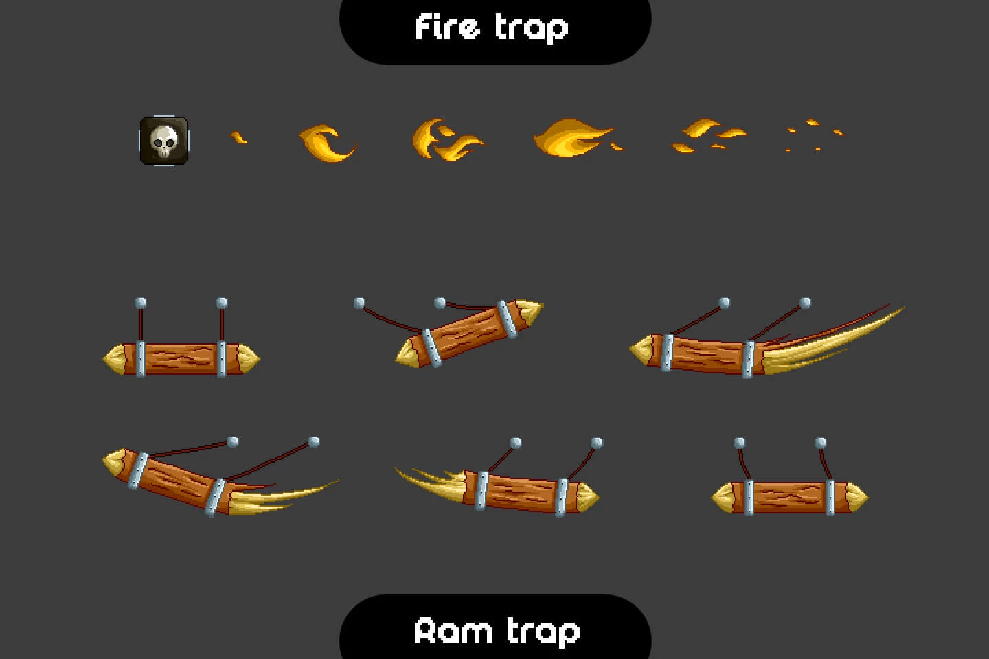 Animated Traps and Obstacles Pixel Art