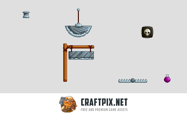 Animated Traps and Obstacles Pixel Art