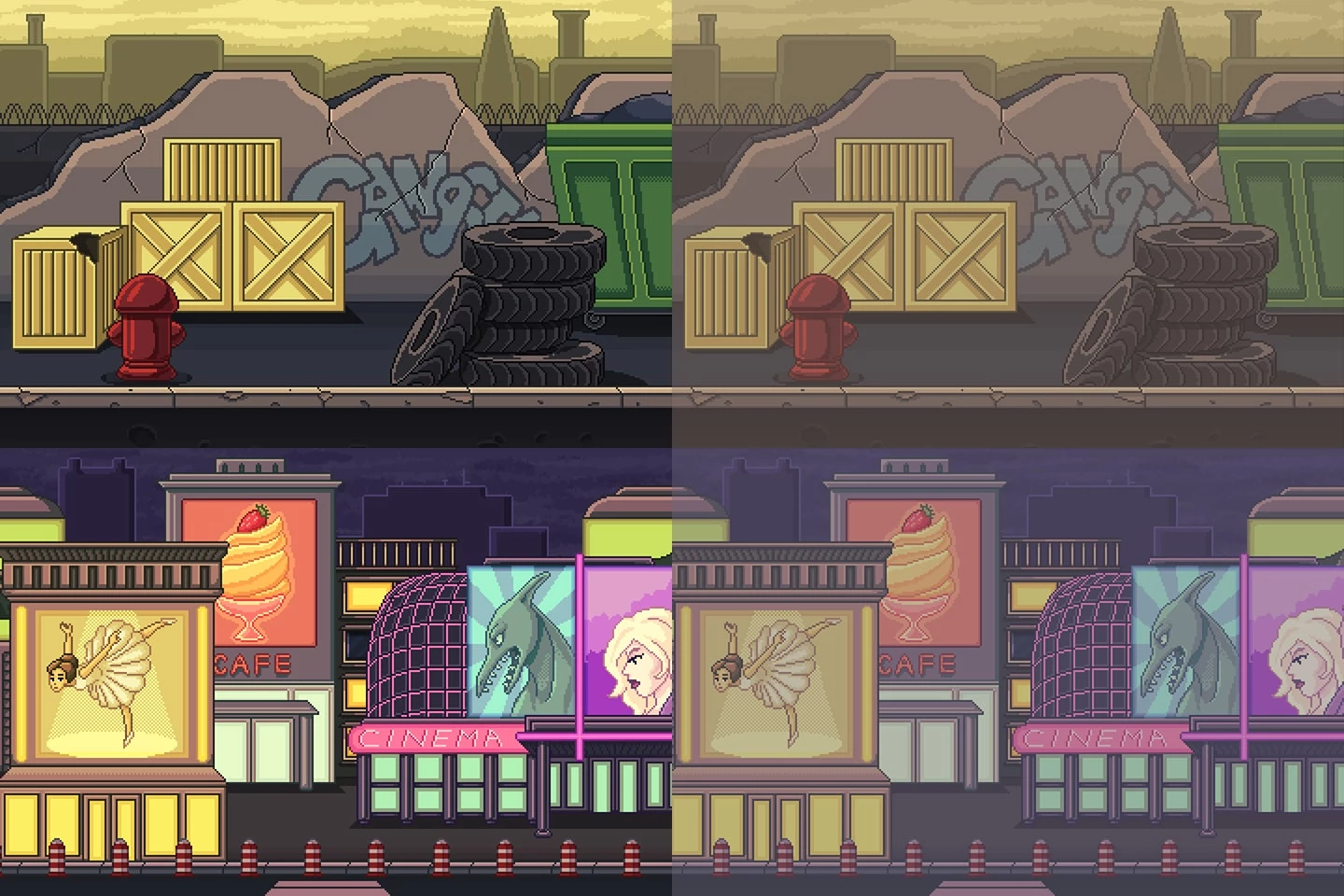 Pixel Art Street 2D Backgrounds