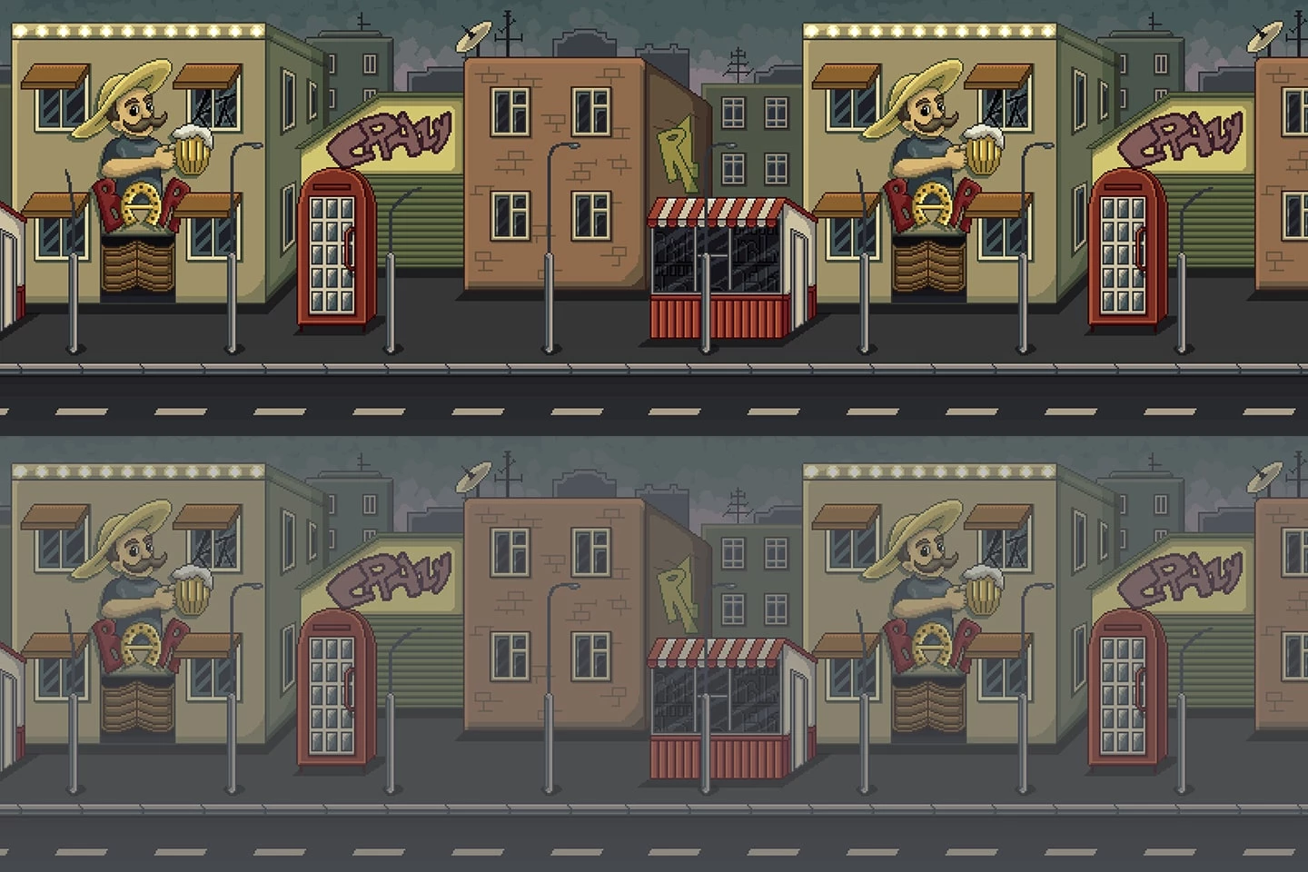 Pixel Art Street 2D Backgrounds