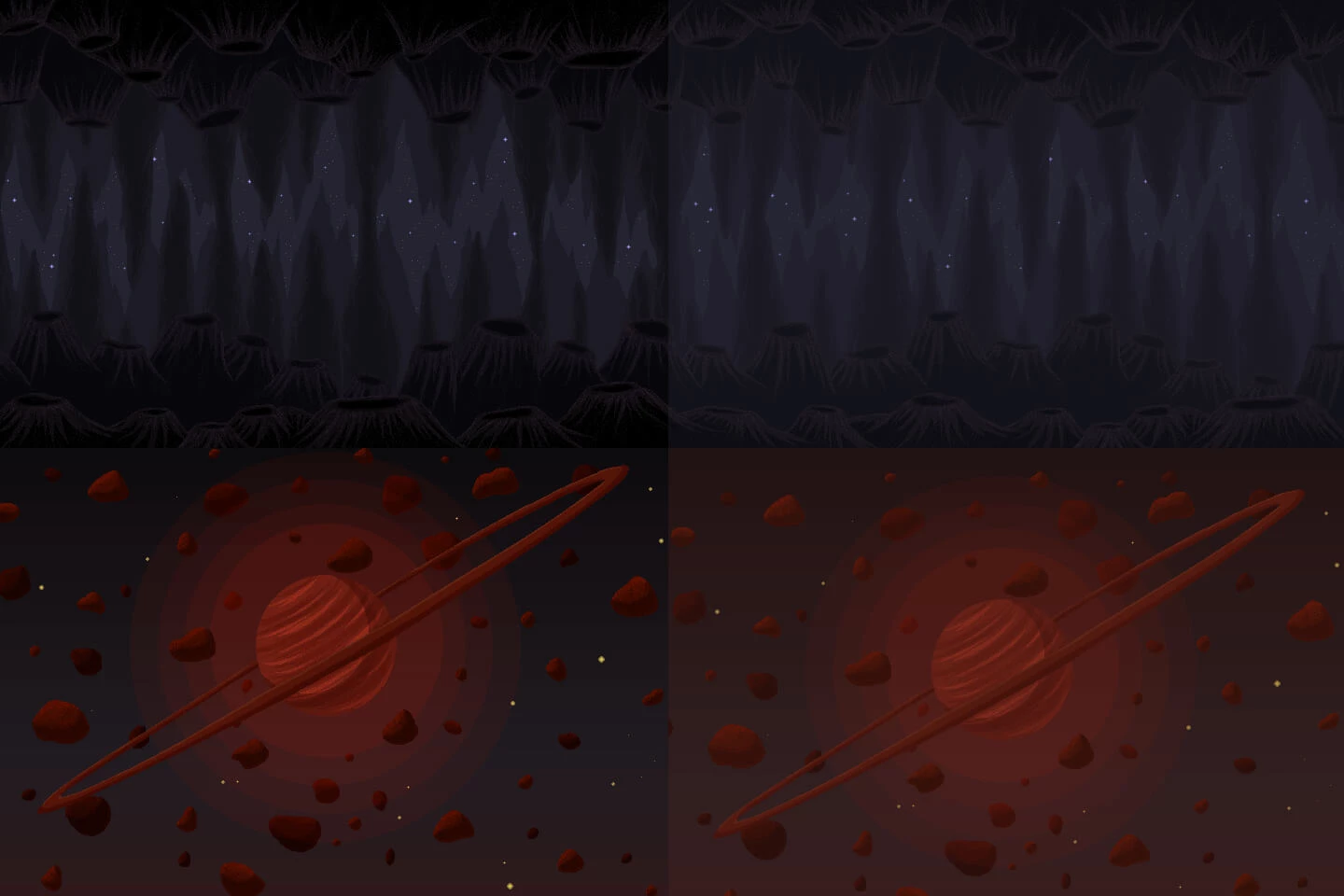 Pixel Art Space 2D Game Backgrounds