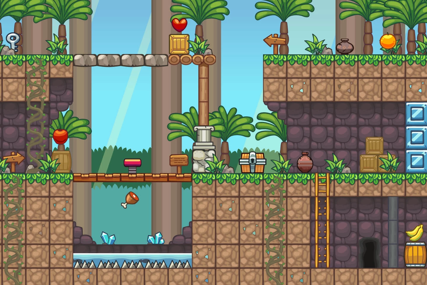 Forest Platformer Game Tileset