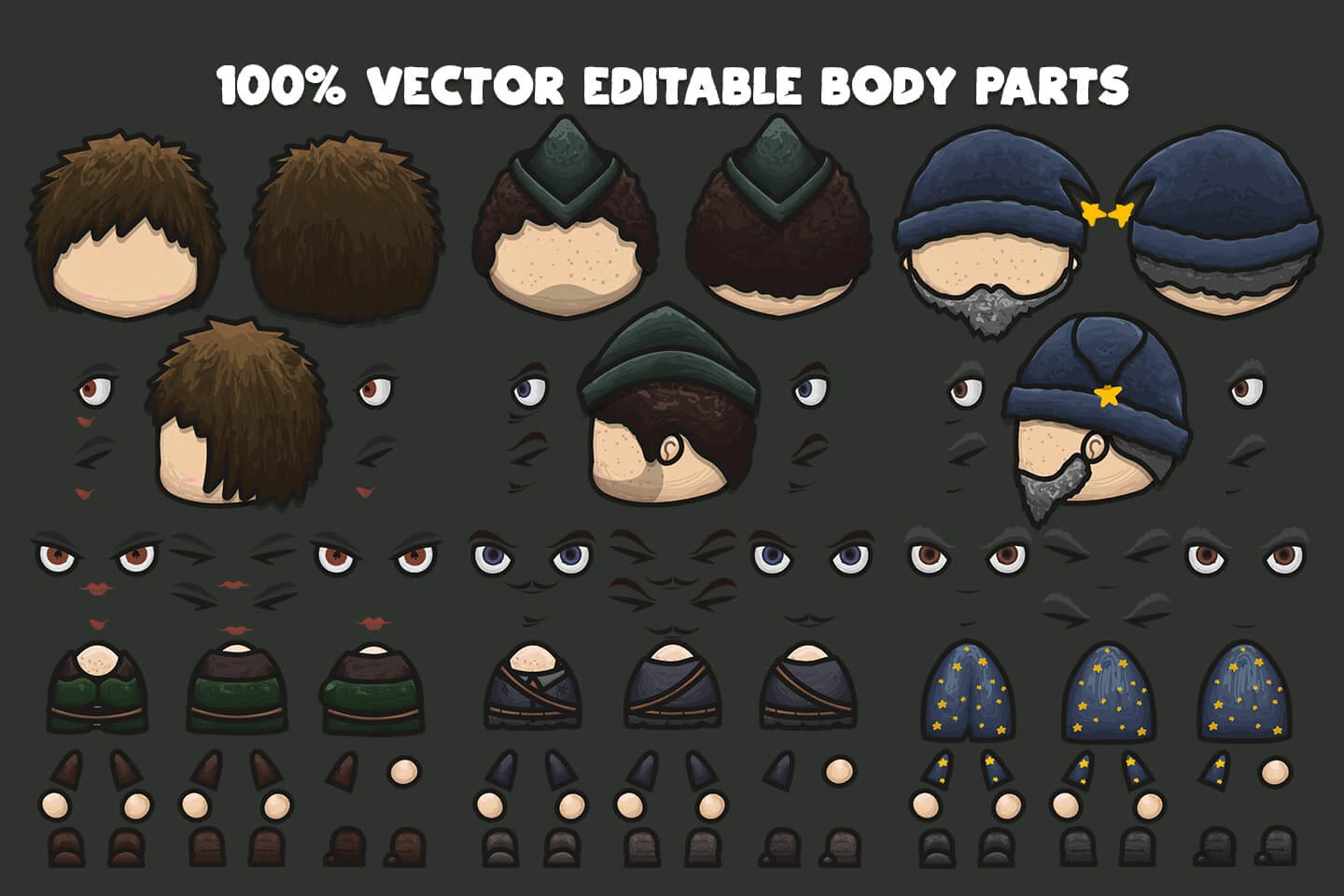 Citizen, Publican, Astrologer 4-Direction Character Sprites