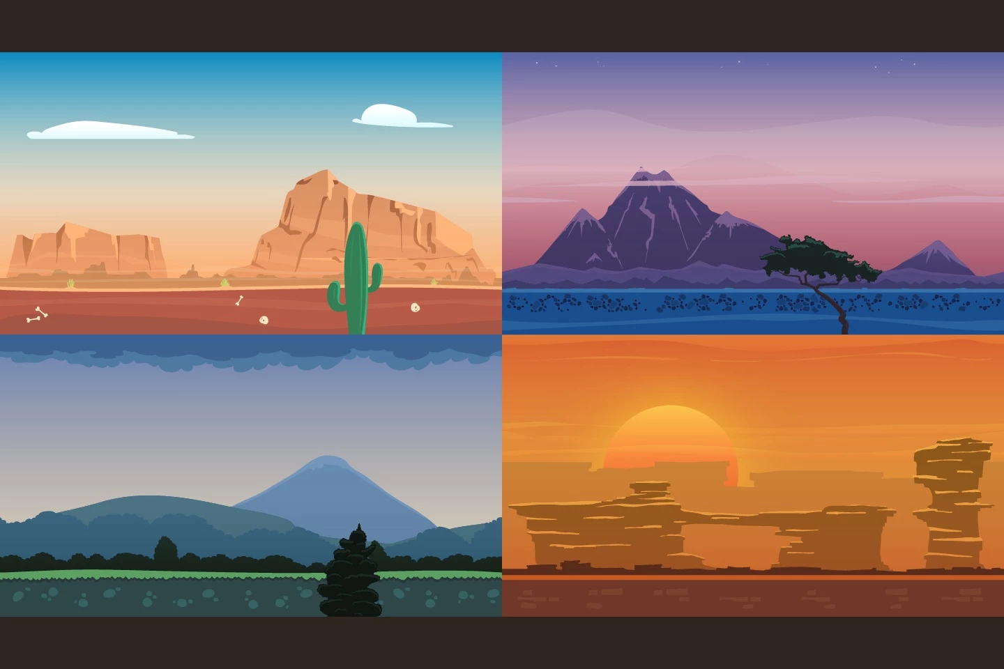 2D Mountain Backgrounds