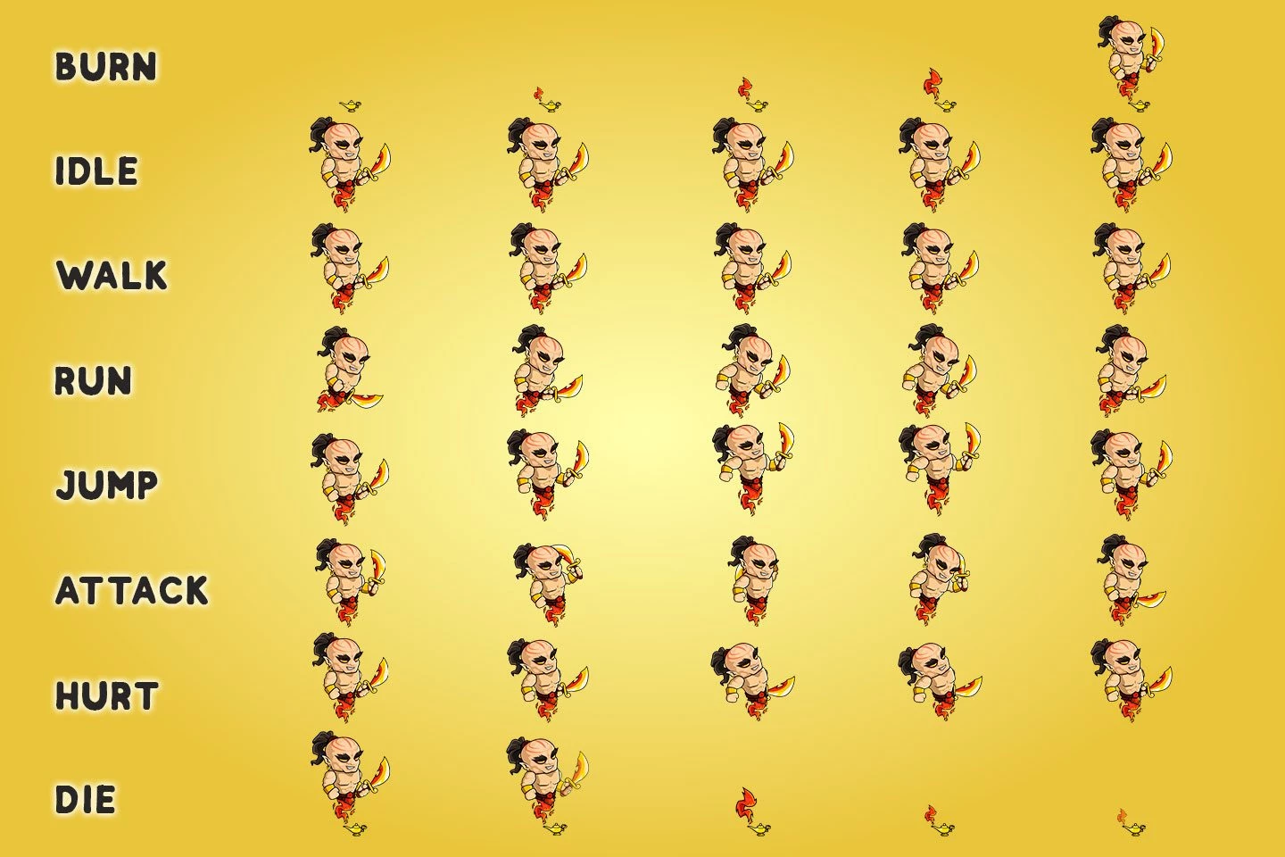 2D Fantasy Genie Character Sprites