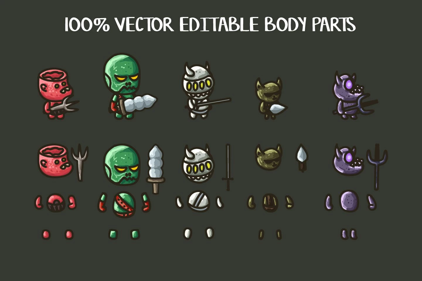 Monster Enemy Game Sprites