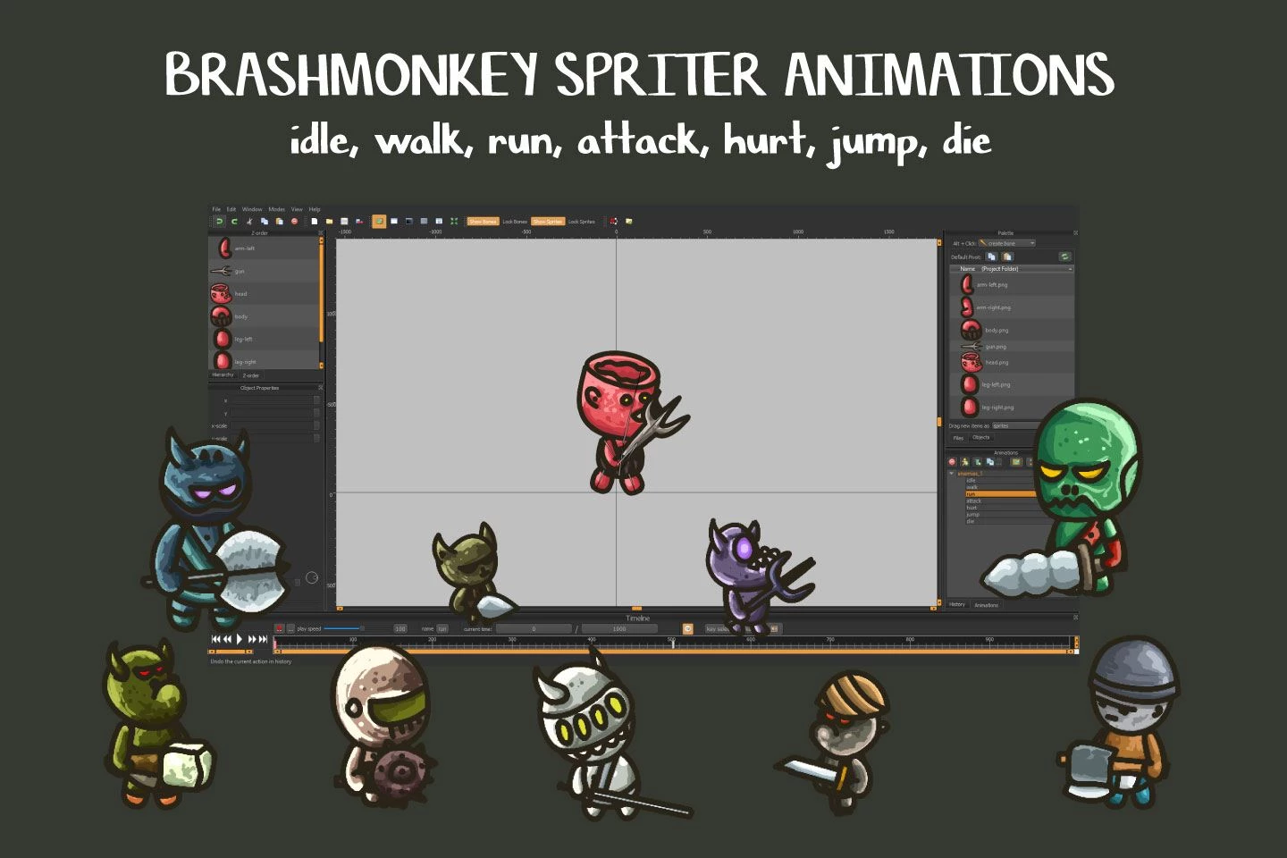 Monster Enemy Game Sprites