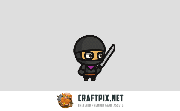 Ninja Tiny Style 2D Character Sprites