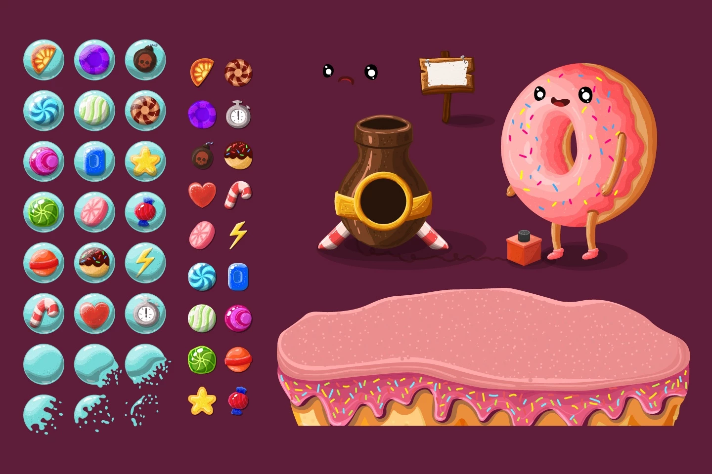 Candy Bubble Game Tile Set