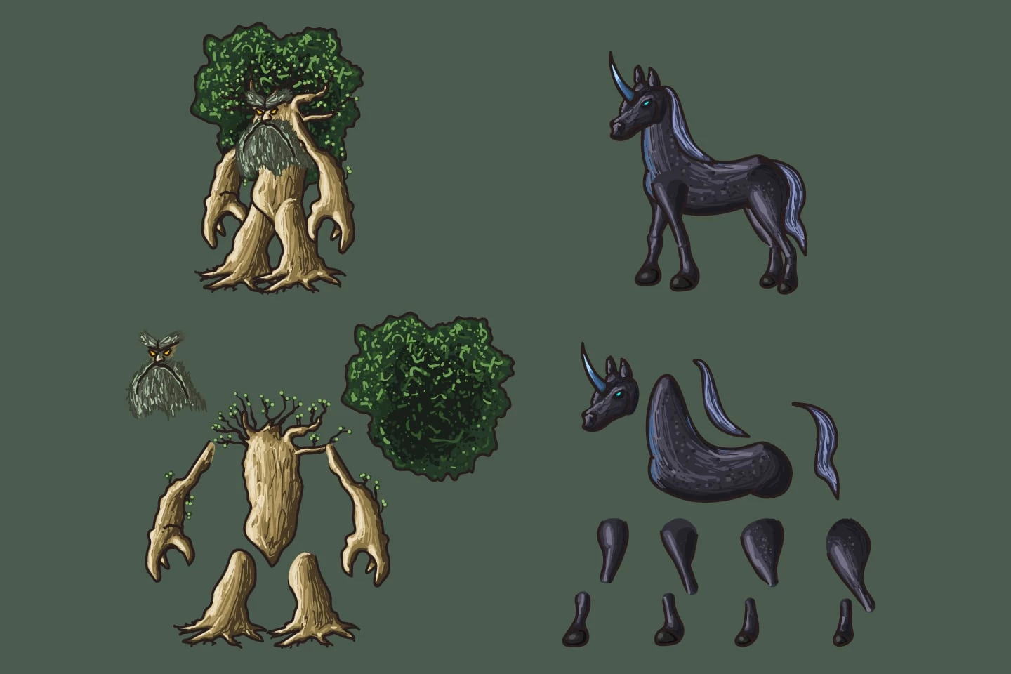 2D Fantasy Elf Warrior Character Sprites