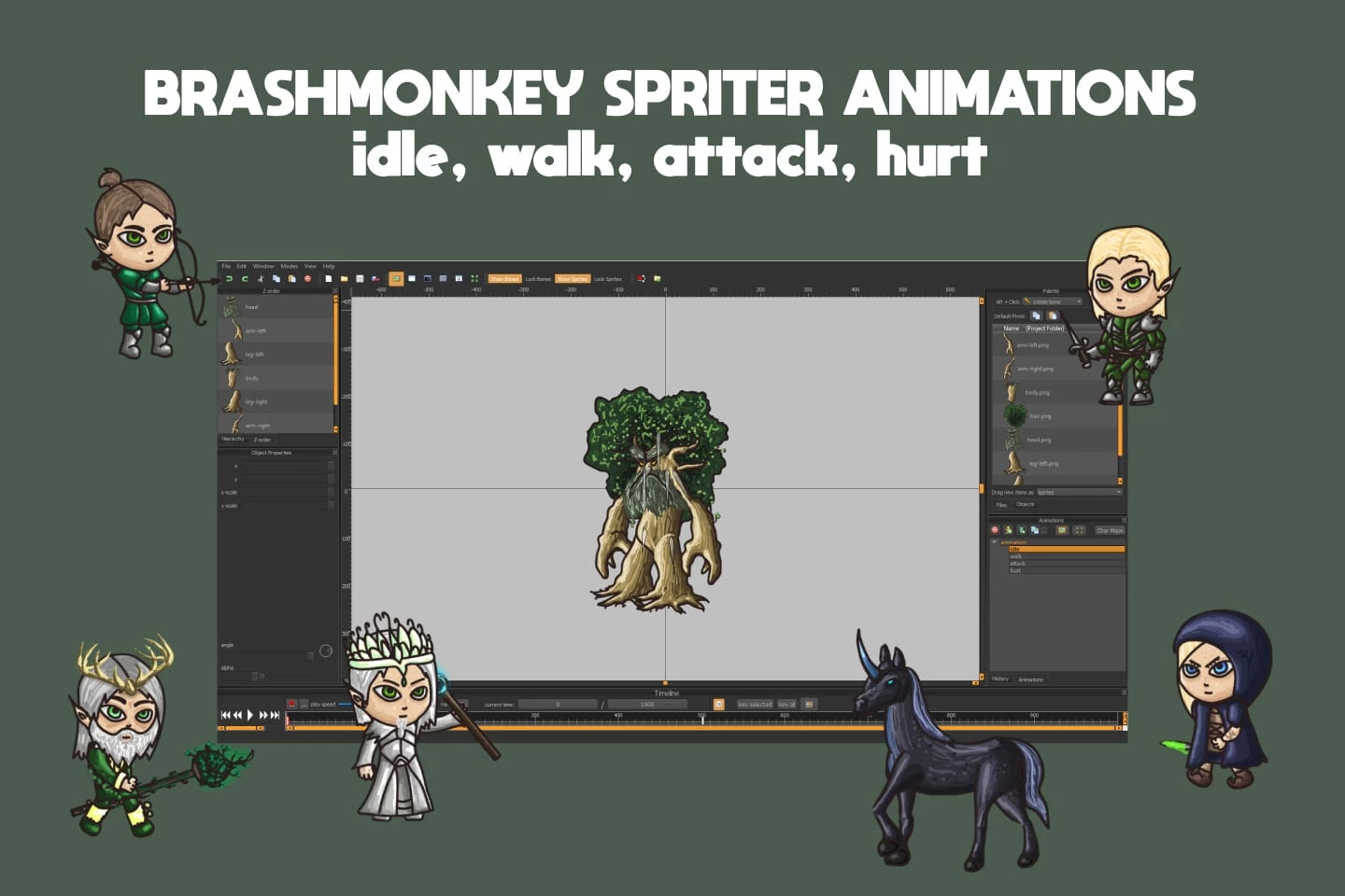 2D Fantasy Elf Warrior Character Sprites
