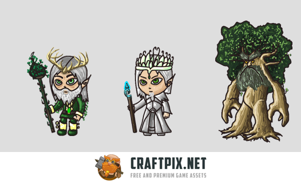2D Fantasy Elf Warrior Character Sprites