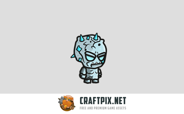 Golem Chibi 2D Game Sprites