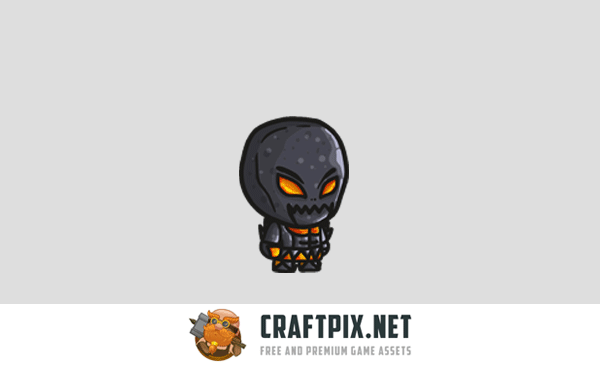 Golem Chibi 2D Game Sprites