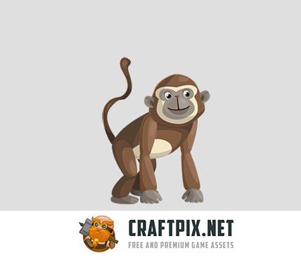 2D Game Monkey Character Sprite