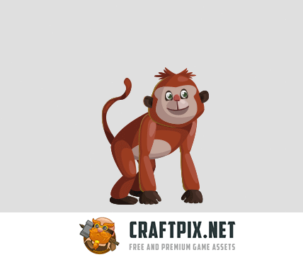 2D Game Monkey Character Sprite