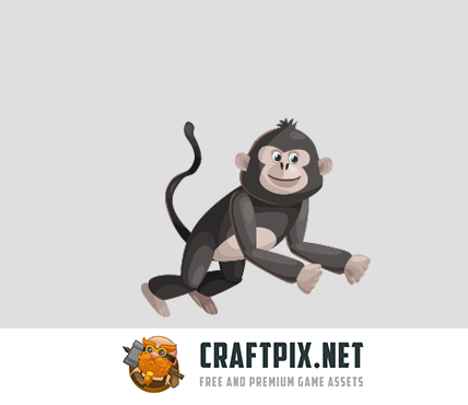 2D Game Monkey Character Sprite