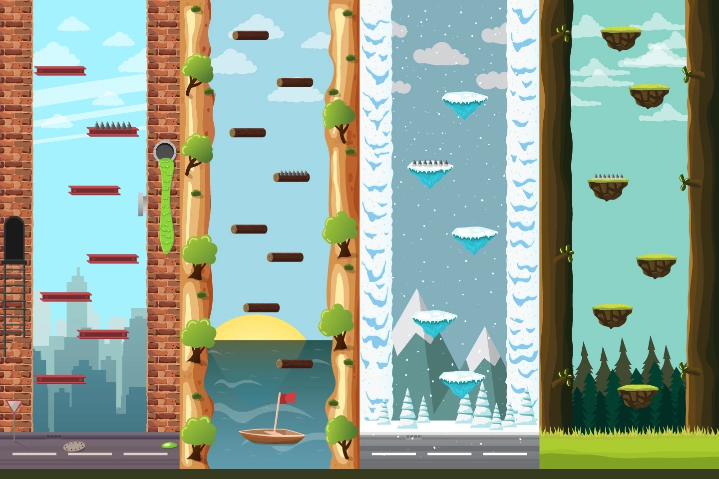 Vertical Jumping Game Backgrounds