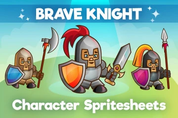 2D Game Knight Character Sprite