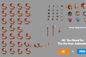 2D Game Knight Character Sprite