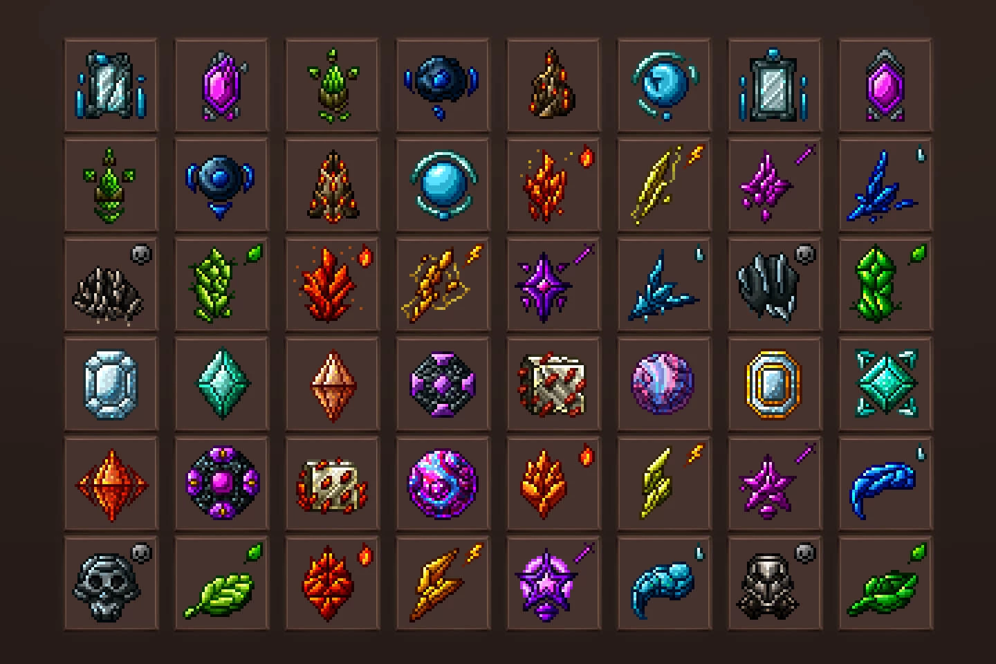 Magic Gems Pixel Art Icons