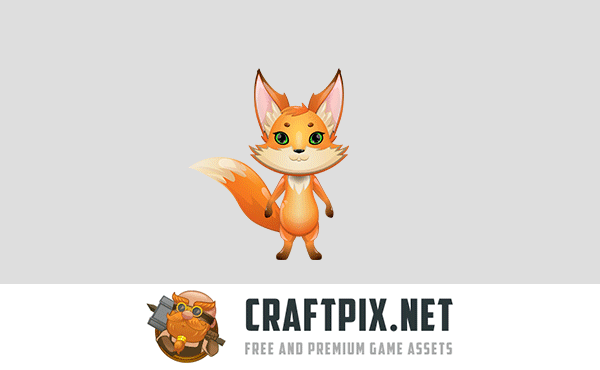 Fox, Pig and Mouse 2D Game Sprites