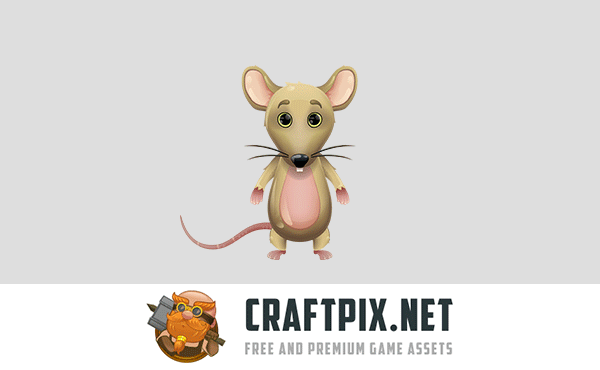 Fox, Pig and Mouse 2D Game Sprites