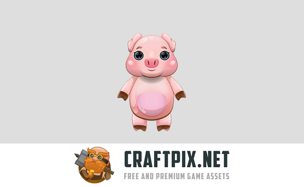 Fox, Pig and Mouse 2D Game Sprites