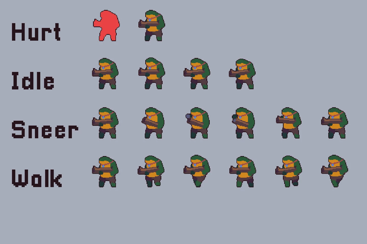 Mine Bosses Game Character Pixel Art Pack