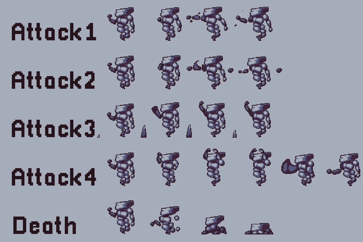 Mine Bosses Game Character Pixel Art Pack