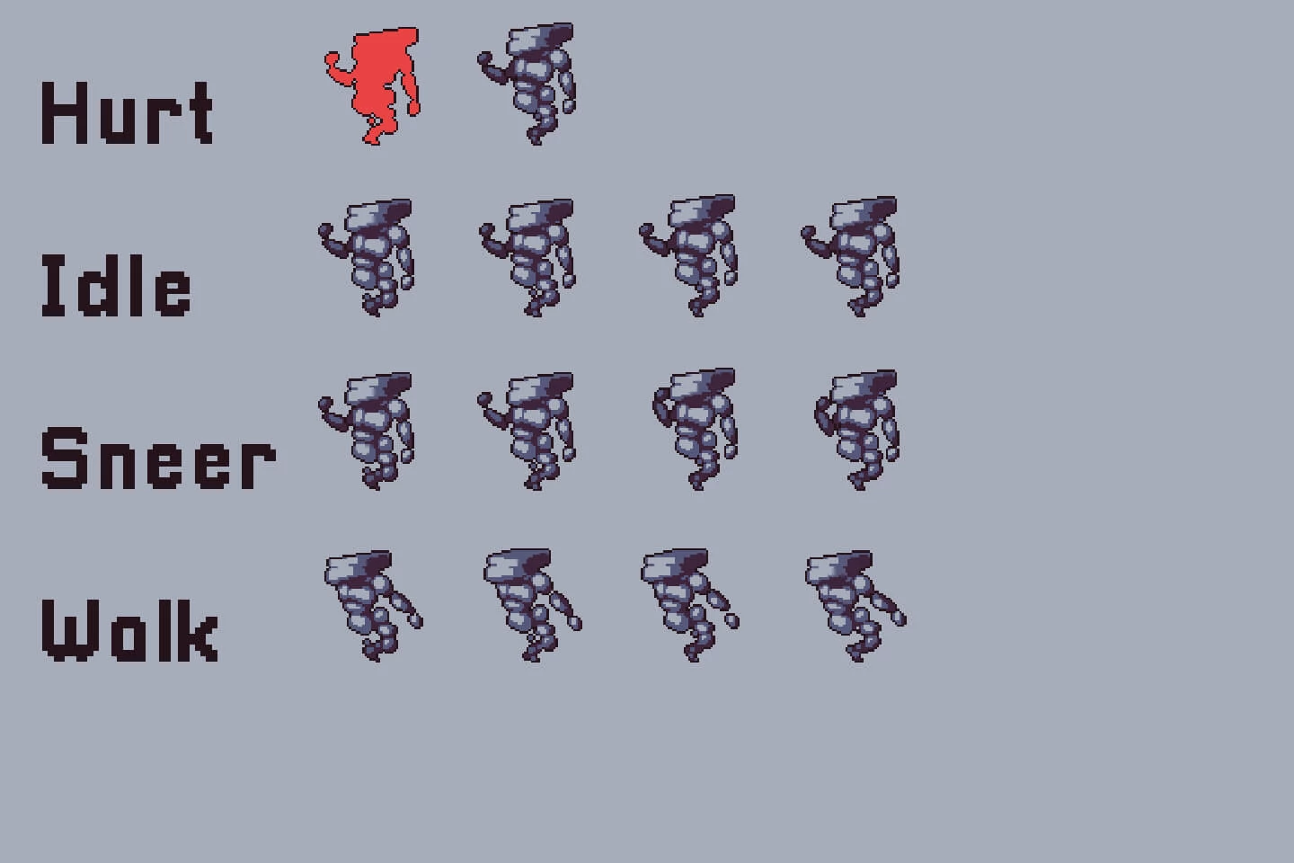 Mine Bosses Game Character Pixel Art Pack