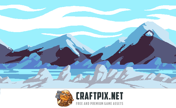 Snow 2D Game Tileset Pixel Art